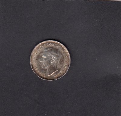 Beschrijving: 6 Pence GEORGIUS VI